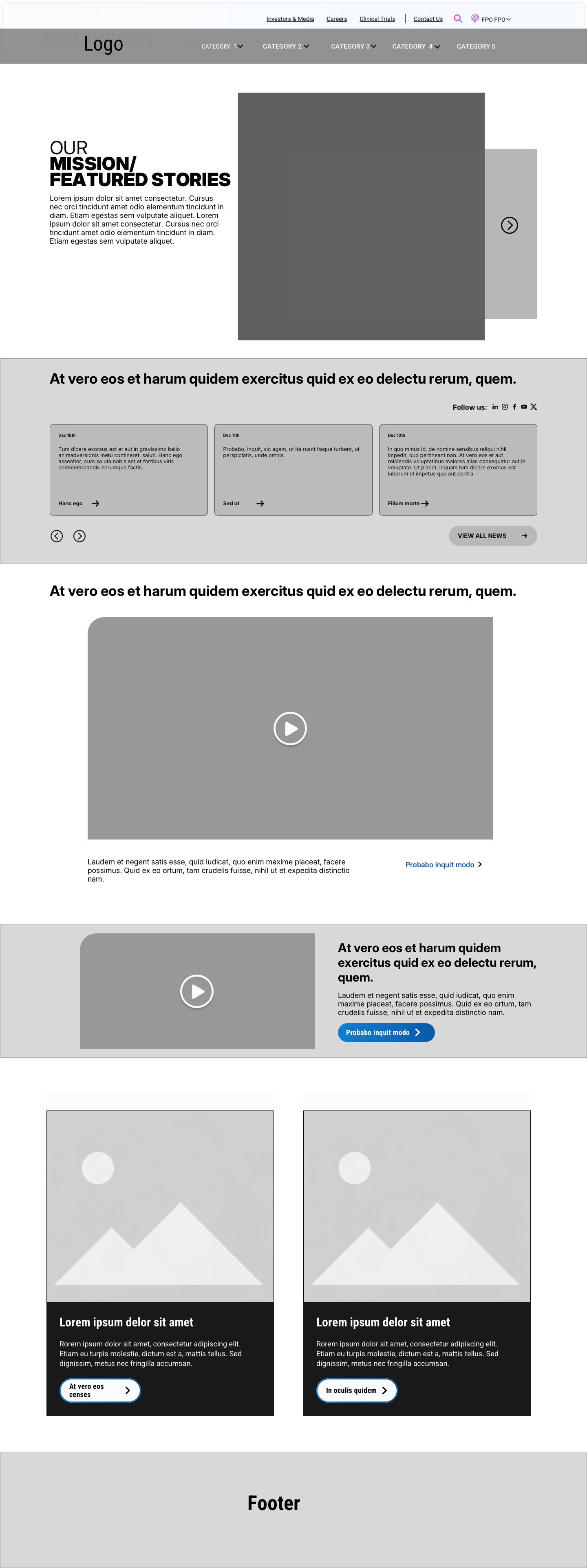 Pharmaceutical website redesign showing improved navigation