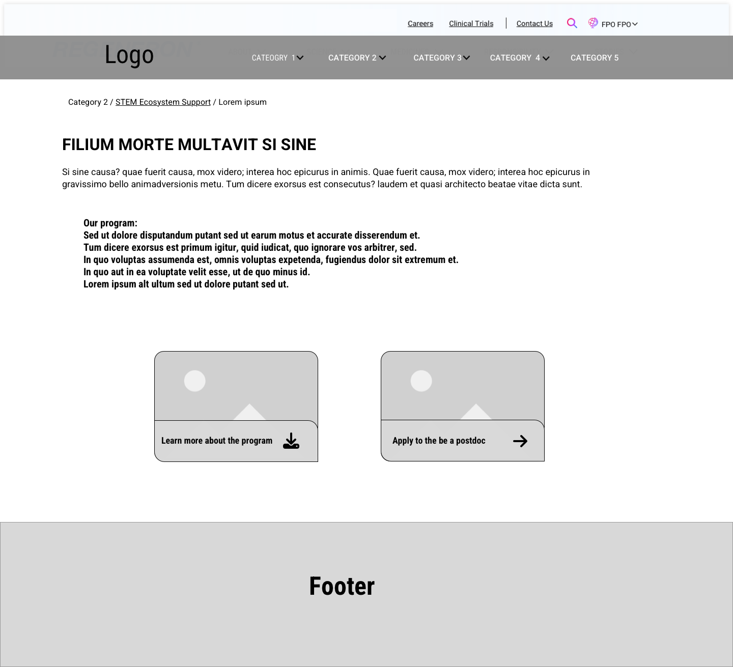 Wireframe of previously hidden page